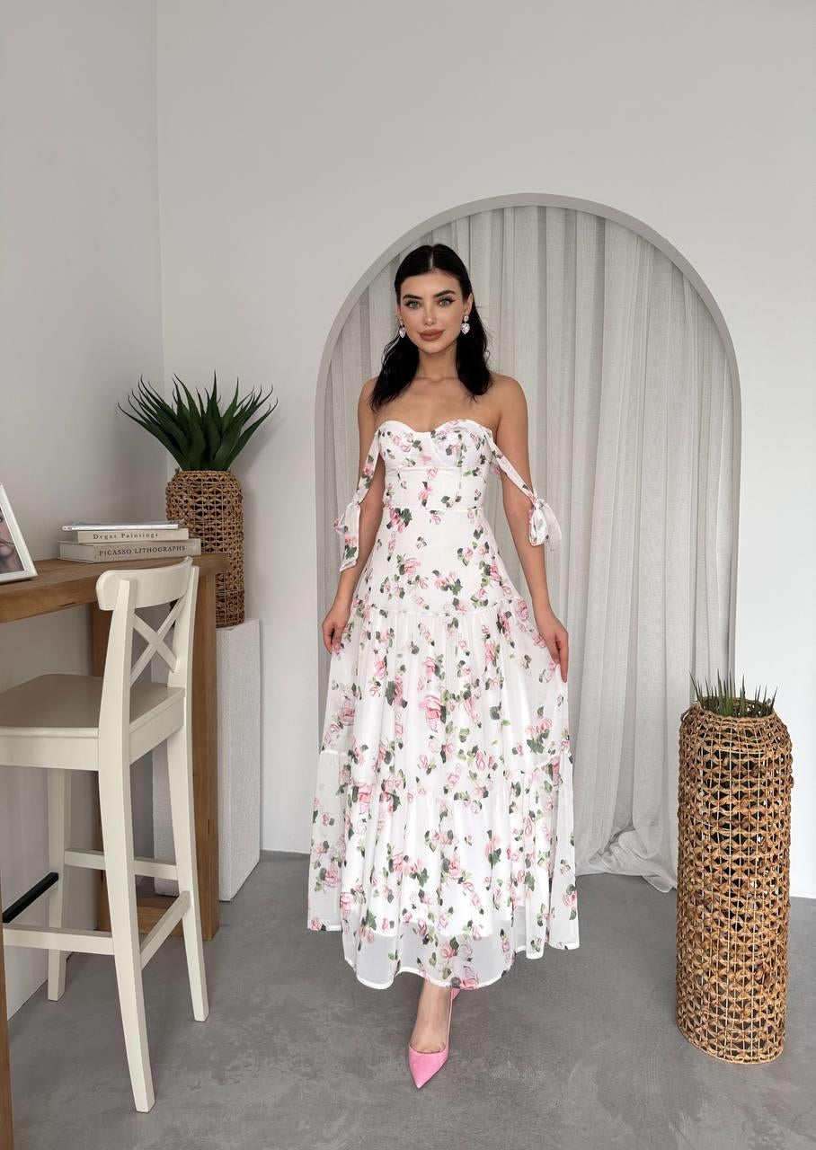 Poses Omuz Bağlamalı Elbise