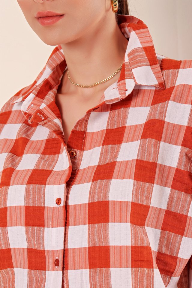 Oversize Uzun Basic Gömlek - Taba