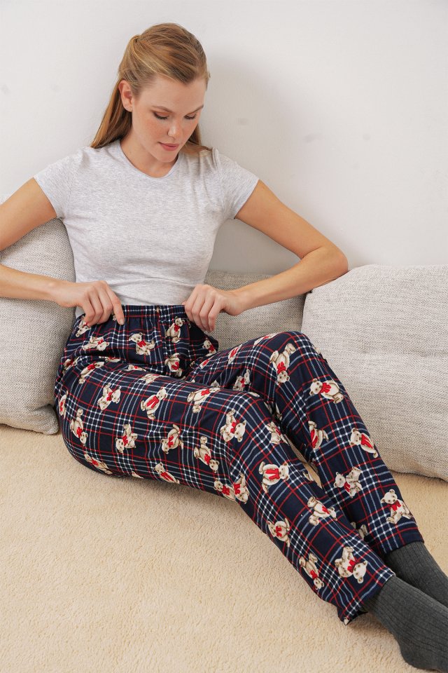 Desenli Pijama Altı - Lacivert