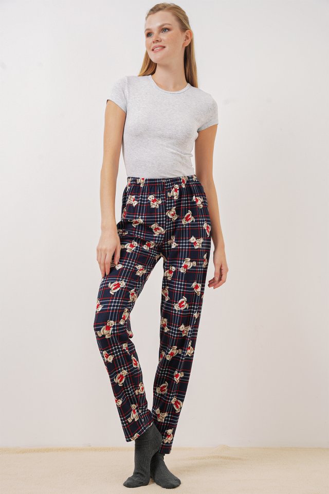 Desenli Pijama Altı - Lacivert