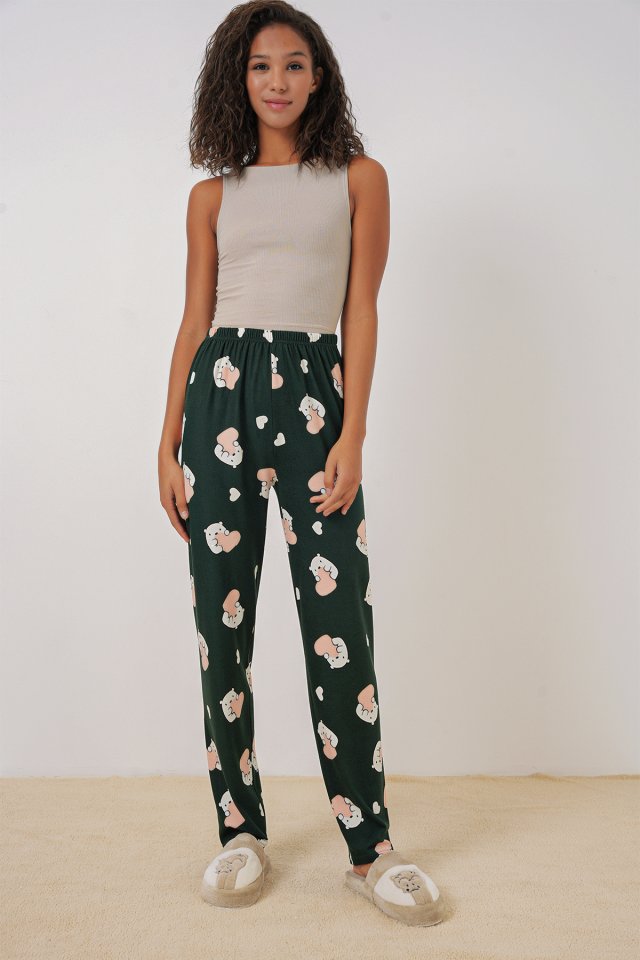Desenli Pijama Altı - Y.Zümrüt