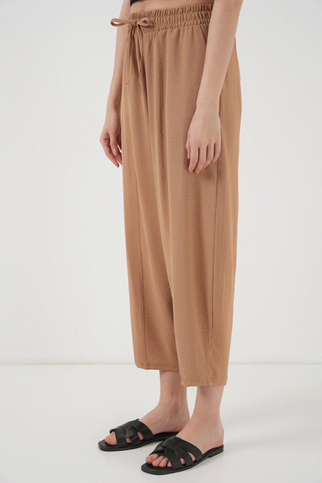 Dokuma Şalvar Pantolon - Camel
