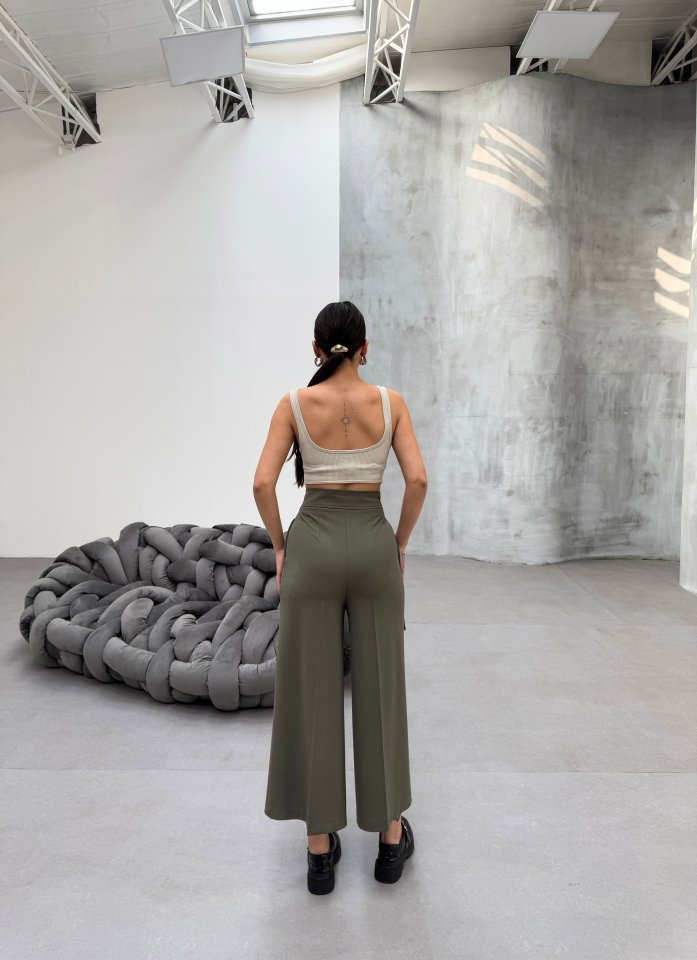 Gr Poly Viscose Full Lycra Metal Toka Aksesuarli Pantolon