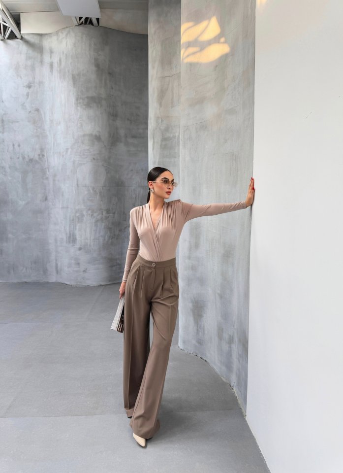 Gr Poly Viscose Full Lycra Pi̇leli̇ Palazzo Pantolon