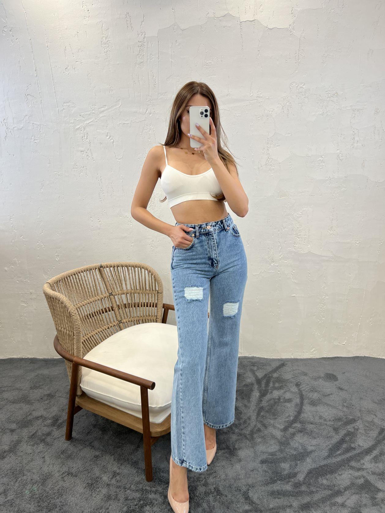 DENİM SLIM PALAZZO FIT-MAVİ