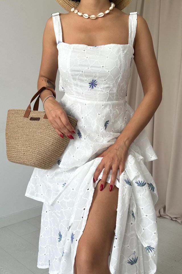 Lila Kat Kat Arkası Bağlamalı Elbise